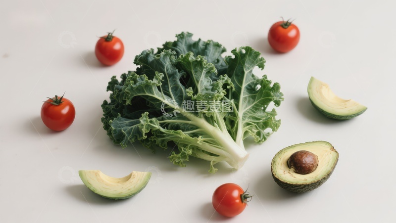 高清大图下载【趣麦麦图】新鲜蔬菜与牛油果摆拍