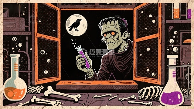 实验室中的神秘生物观察夜空