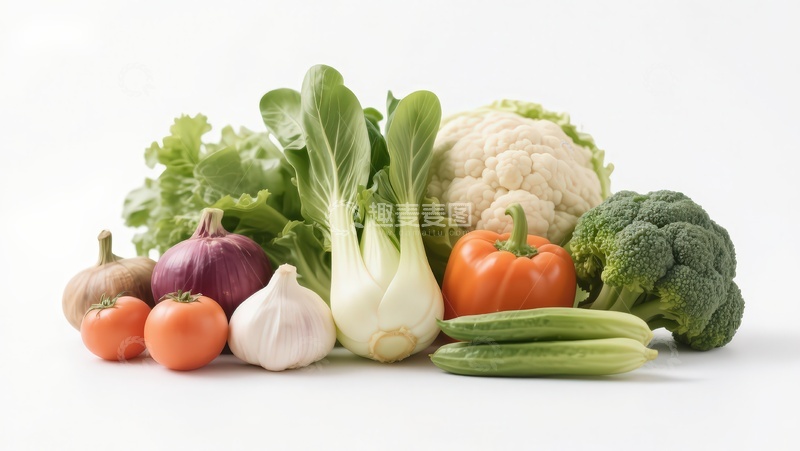 高清大图下载【趣麦麦图】新鲜蔬菜组合展示