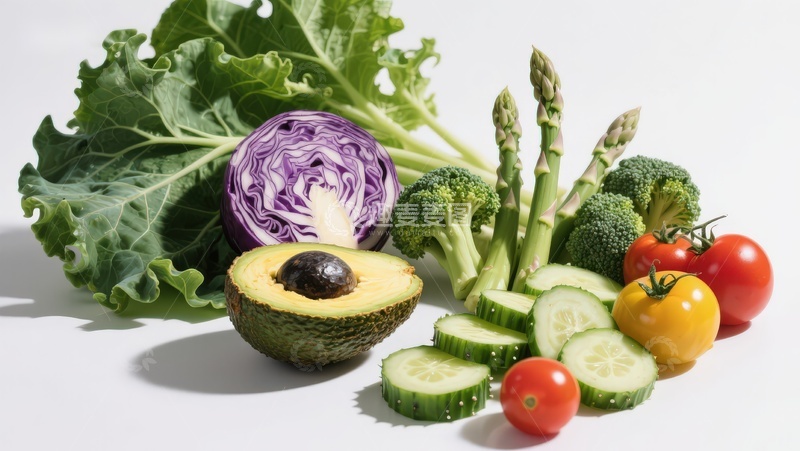 高清大图下载【趣麦麦图】新鲜蔬菜水果组合展示