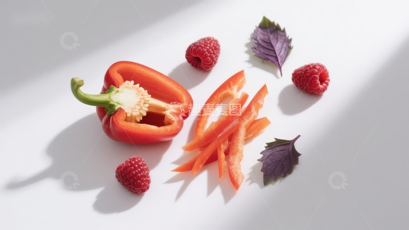 高清大图下载【趣麦麦图】红椒与覆盆子静物摆拍