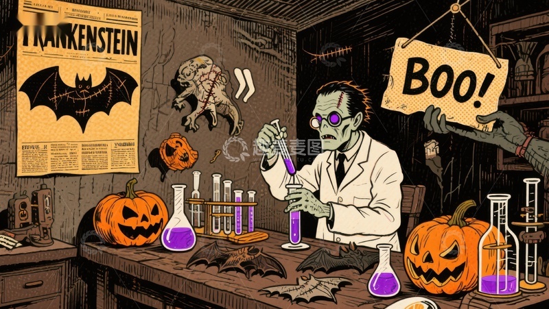 高清大图下载【趣麦麦图】实验室里的怪诞实验