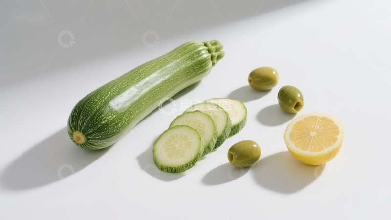 高清大图下载【趣麦麦图】西葫芦橄榄柠檬静物