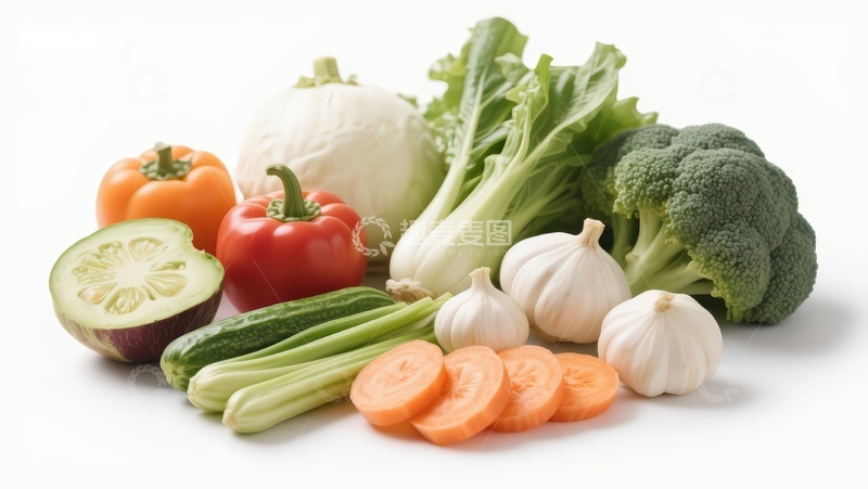 高清大图下载【趣麦麦图】新鲜蔬菜组合展示