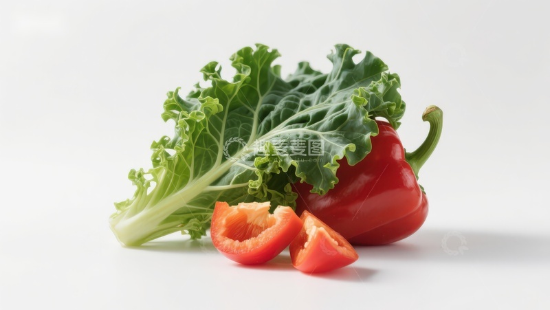 高清大图下载【趣麦麦图】羽衣甘蓝与红椒静物