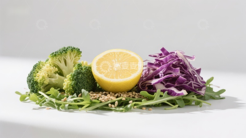 高清大图下载【趣麦麦图】新鲜蔬菜与柠檬组合