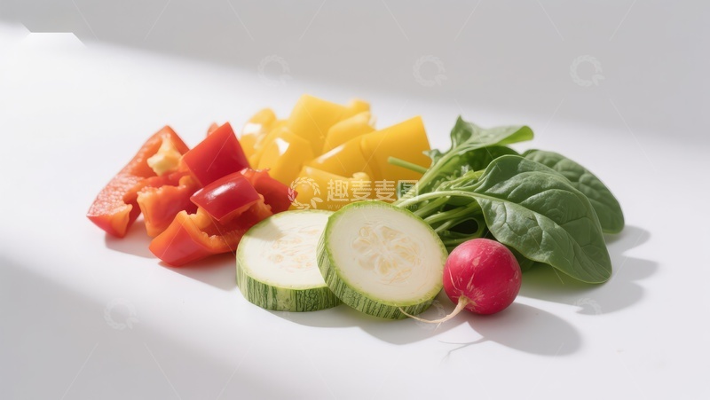 高清大图下载【趣麦麦图】新鲜切块蔬菜静物