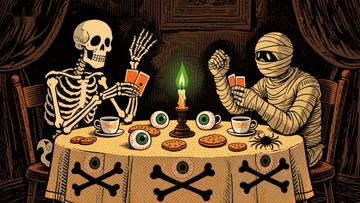 骷髅与木乃伊的茶会