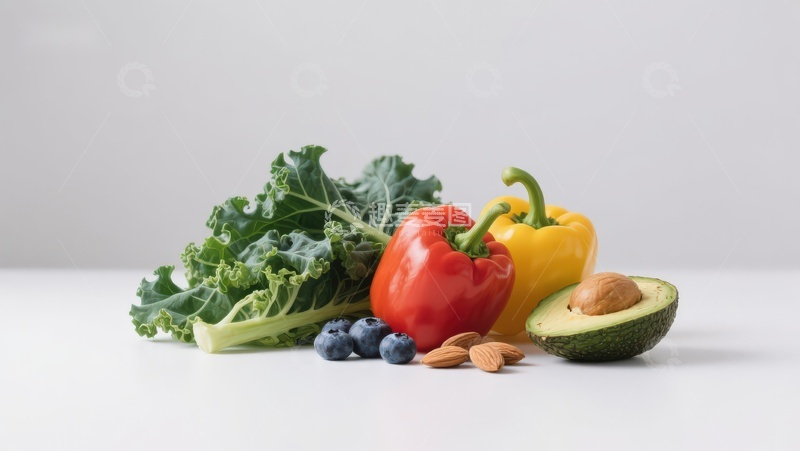 高清大图下载【趣麦麦图】新鲜蔬果与坚果组合