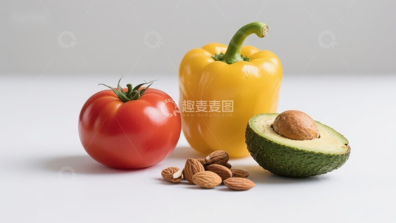 高清大图下载【趣麦麦图】新鲜蔬果与坚果静物