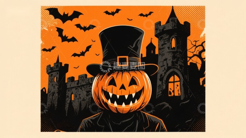 高清大图下载【趣麦麦图】南瓜头巫师与城堡的万圣夜