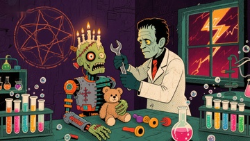 实验室里的科学怪人与小熊