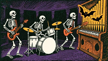 骷髅乐队演奏音乐