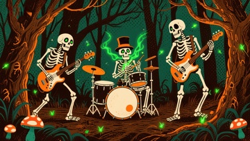 骷髅乐队森林演奏