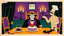 万圣节主题晚餐：吸血鬼与木乃伊共宴