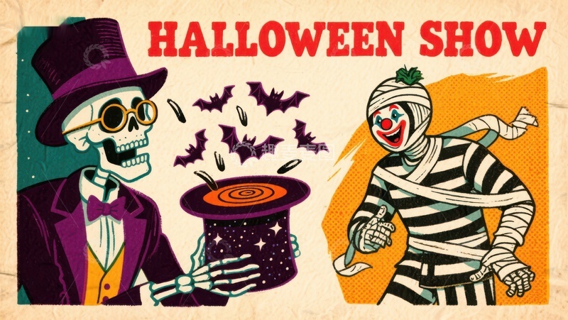 高清大图下载【趣麦麦图】万圣节魔术表演