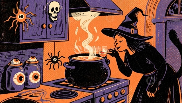 女巫厨房熬制魔法汤