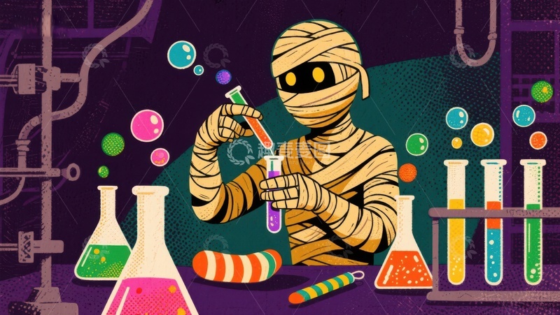 高清大图下载【趣麦麦图】-实验室里的木乃伊科学家