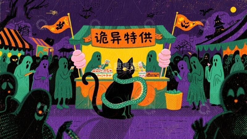 高清大图下载【趣麦麦图】万圣节诡异特供集市