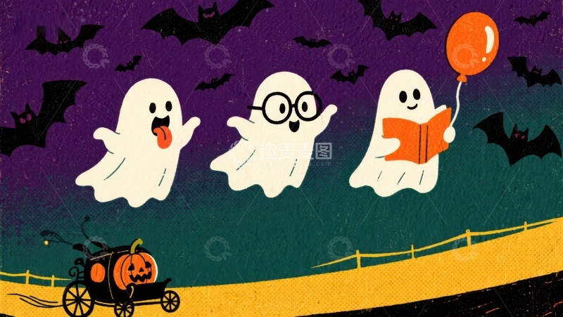 高清大图下载【趣麦麦图】万圣节幽灵夜游