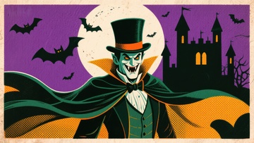 月夜下的神秘吸血鬼与城堡