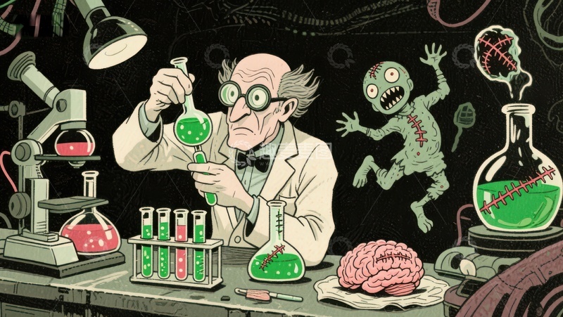 高清大图下载【趣麦麦图】疯狂科学家的实验室