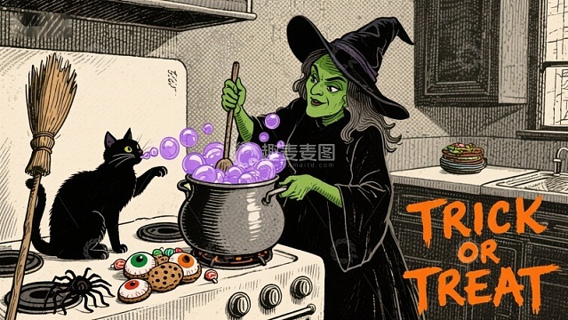 女巫厨房施魔法，黑猫相伴迎万圣