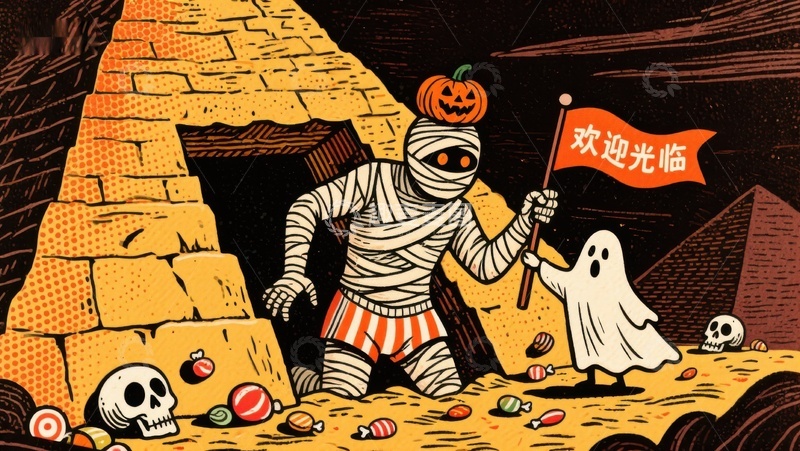 高清大图下载【趣麦麦图】木乃伊与幽灵欢迎光临金字塔