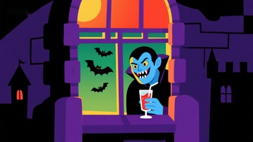 吸血鬼窗边品饮料