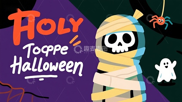 万圣节木乃伊插画