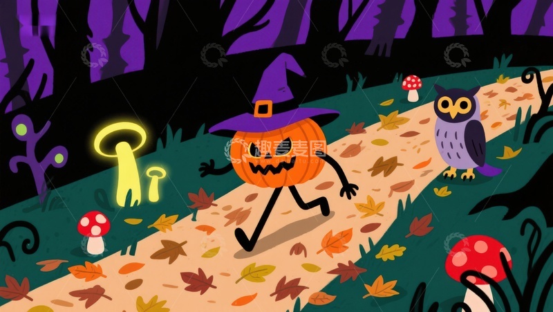 高清大图下载【趣麦麦图】南瓜巫师森林小径