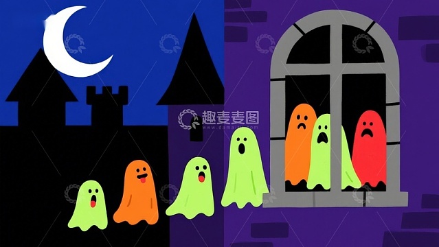 夜幕下的鬼魂与城堡