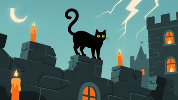 黑猫夜游古堡