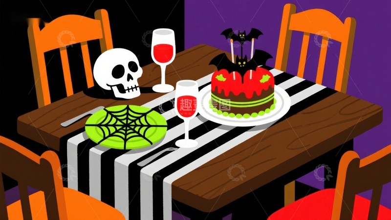 高清大图下载【趣麦麦图】万圣节主题餐桌布置