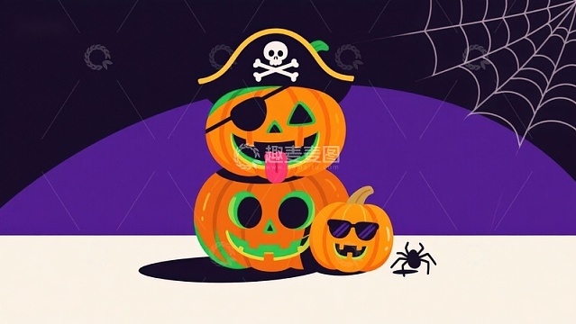 万圣节南瓜灯创意堆叠