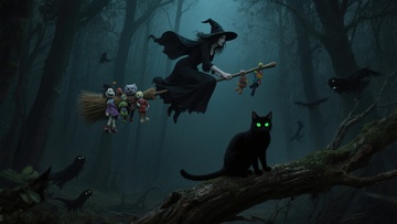 巫师夜行，黑猫相伴