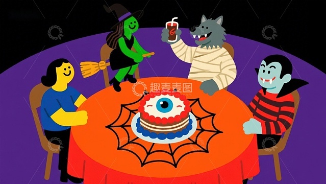 万圣节派对：角色围桌共庆