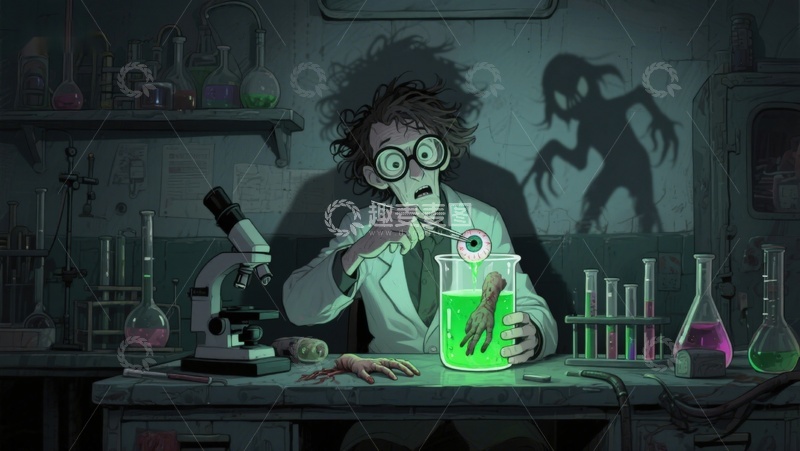 高清大图下载【趣麦麦图】科学家在实验室观察神秘生物