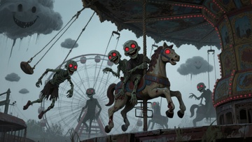 诡异游乐园中的骷髅骑手