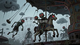 诡异游乐园中的骷髅骑手