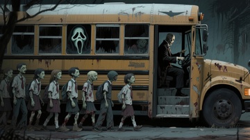 恐怖校车与僵尸儿童