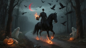 幽灵骑士夜行神秘森林