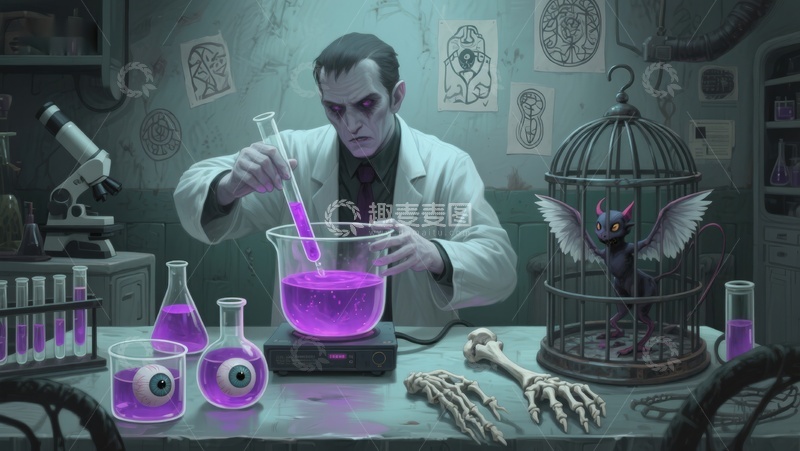 高清大图下载【趣麦麦图】神秘实验室中的奇幻实验