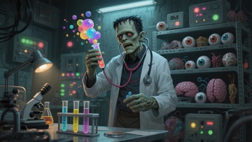 疯狂科学家在实验室进行神秘实验