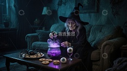 巫婆在客厅施魔法