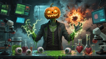 实验室中的南瓜头科学家