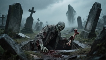 墓地中的僵尸与幽灵