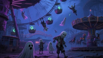 幽灵游乐园的神秘夜晚