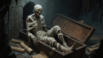 古墓中的木乃伊与神秘卷轴