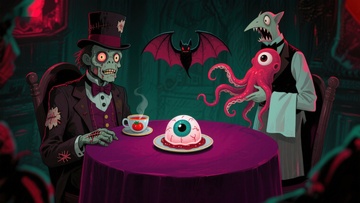 怪诞茶会：僵尸与触手侍者